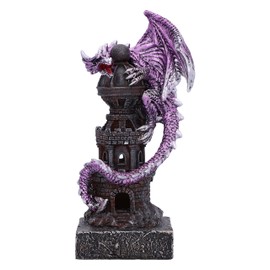 Nemesis Now Guardian of the Tower Figurine 7" Resin Purple Dragon Sculpture Gothic Fantasy Merchandise Cast in Finest Resin Hand Painted