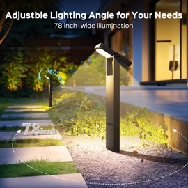 COXSENI Solar Pathway Lights Outdoor 4 Pack, 360° Adjustable Panel, Multicolor 200LM Solar Powered Path Lights, 12H Lasting, IP65 Waterproof Landscape Lighting for Walkway Yard Garden