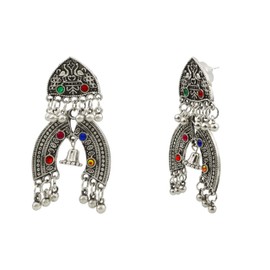 Bodha Antique Silver Vintage Indian Bollywood Gypsy Earring For Women (SJ_1155), Silver