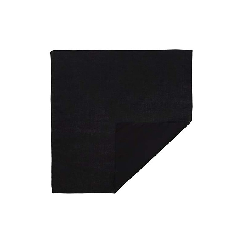 Black Solid Bandana - Single Piece 22x22