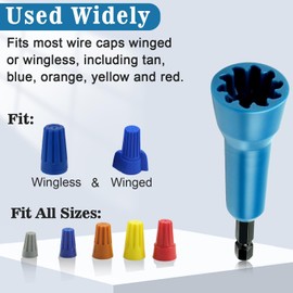 Ciwoda [2 Pcs] Wire Twister Tool for Drill, Wire Spin Twister Nut, Spin Twist Wire Connector, Wire Twisting Spinner, Wire Spin Driver Twister and Wire Connector Driver with 6.35 mm Chuck (Blue)