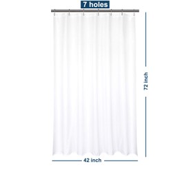 Barossa Design Waterproof Fabric Shower Stall Curtain Liner Microfiber 42" W x 72" H - Hotel Quality, Machine Washable, White Shower Liner for Bath Tub, 42x72