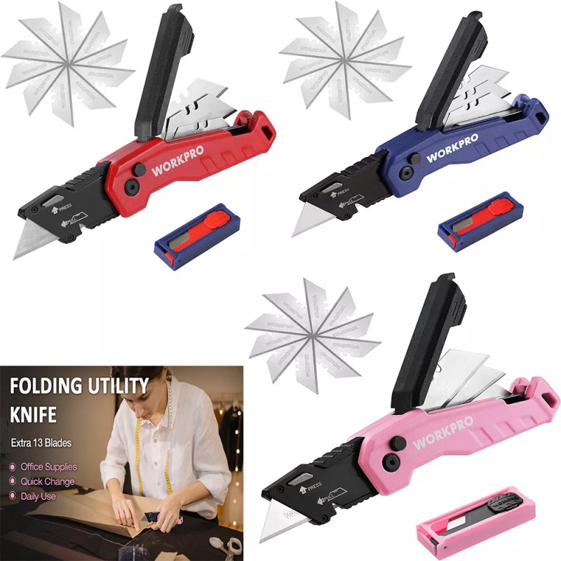 WORKPRO Folding Utility Knife Quick Change Box Cutter Razor Knife