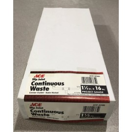 Ace Center Outlet Continuous Waste 1-1/2 x 16 in Slip-Joint Metal Satin Nickel