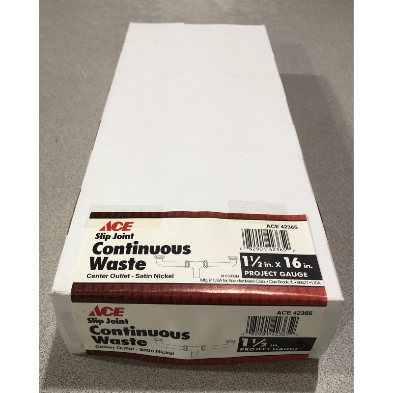 Ace Center Outlet Continuous Waste 1-1/2 x 16 in Slip-Joint