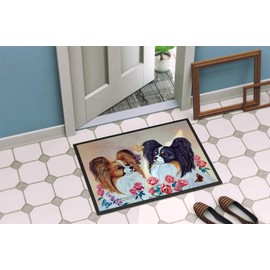 Caroline's Treasures 7272MAT Papillon Door Mat Indoor Rug or Outdoor Welcome Mat 18X27 Doormat, 18H X 27W, Multicolor