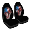 FEIONAGY American Flag Skull Patriotic 2pcs Car Seat Covers, Front