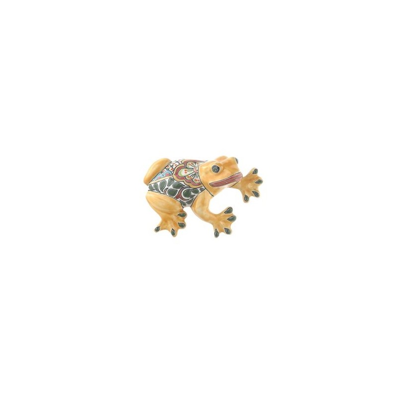 Talavera Large Wall Frog - 7.75"H x 5.50"W (Yellow Body)