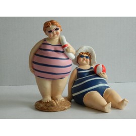 Quay Traders SEASIDE FAT PLUMP LADIES IN BATHING COSTUMES NAUTICAL BEACH NOVELTY FUN GIFT