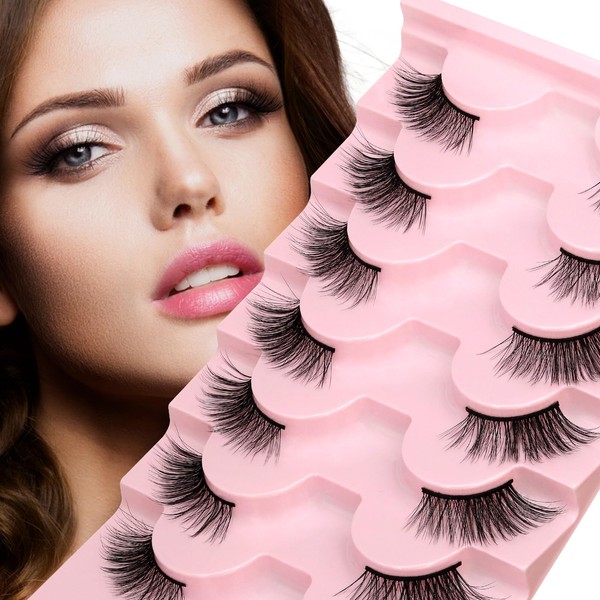 False Eyelashes Natural Looking Half Lashes 15mm Wispy Lashes 3/4