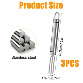 3 Pieces Stainless Steel Potato Fork Potato Fork 18.3 x 1.9 cm