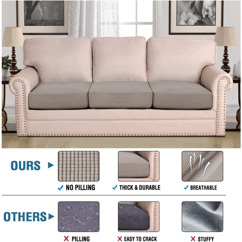 H.VERSAILTEX Super Stretch Individual Seat Cushion Covers - Sofa &