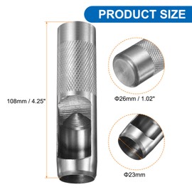 sourcing map Leather Round Hole Punch, 23mm Hollow Hole Puncher Cutter Carbon Steel Circle Hole Punching Cutting Tool for Belt/DIY Leather Craft