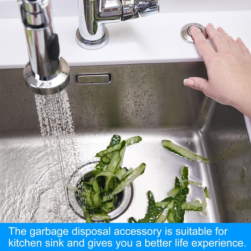 sourcing map Garbage Disposal Air Switch Button 32mm Dia Black,