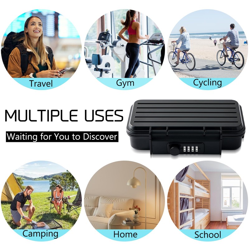 TNIIFXC Travel Lock Box, Mini Portable Safe Box with Removable