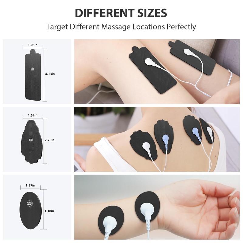 TENS Unit Electrode Pads NURSAL 20 Pack 3.5mm Snap EMS