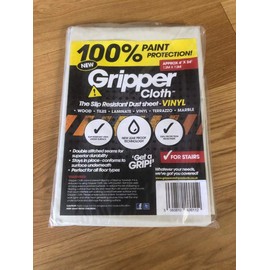 Vinyl DUST Sheet Non Slip - Safety Paint Proof DUST Sheet Trade OR DIY by GRIPPER CLOTH 4' x 24' (120CM x 720CM)