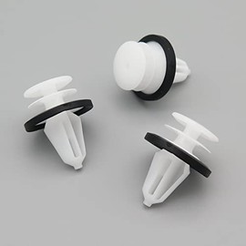 VVO Fasteners White Plastic Clips Tailgate Trim Compatible with Some Ford EcoSport Edge Ka+ / Figo (Pack of 10)