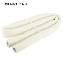 QUARKZMAN Foam Pipe Insulation Foam Hose Foam Pipe for Handle Support Pipe Insulation Outside Pipe Sheathing 18 mm ID 29 mm (1 1/8 Inch) OD 1 m White