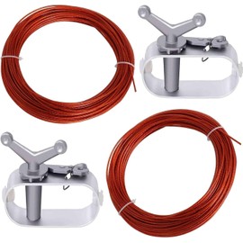 Adozsb Pool Cover Cable Winch for Securing Above Ground Swimming Pool Covers Cable Kit Pool Closing Wire Ratchet Plastic Coated Steel Cable and Winch