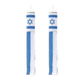 Israel Israeli Flag WindSock 2 Pack Stripes Wind Socks For Yard And Garden Flag,Front Porch Hanging Waterproof Suitable For Every Season ,40Inch.