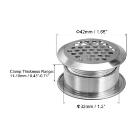 uxcell 33mm(1-5/16") Circular Soffit Vent, 30pcs Stainless Steel Circular Air Vents Dual Panel Round Mesh Hole Louver for Kitchen Bathroom Cabinet, Silver Tone