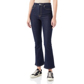 JACK & JONES Women's Jxturin Bootcut Hw Jeans C7057 DNM, Dark Denim Blue, 26W x 30L