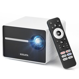 [1080P/Built-in Apps] Smart-Portable-Mini-Projector with WiFi and Bluetooth, Electric Focus/ 4P Keystone/HDR10+, 1080P HD Projector for Bedroom Home Theater, Kogata Outdoor-Movie-Proyector Gift