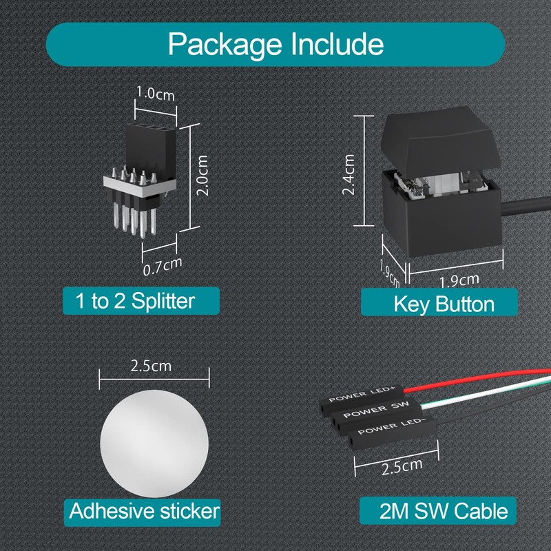 Desktop Computer PC Mechanical Power Switch: LED Power On/Off Button