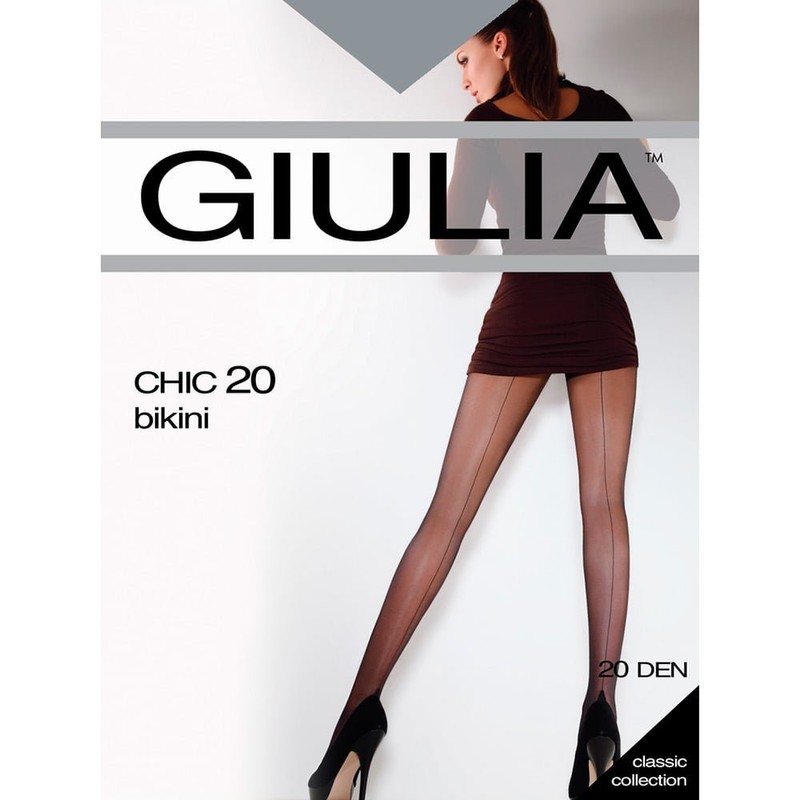 Giulia Women Chic 20 Bikini Seamed Tights 3-M (5'2"- 5'8"