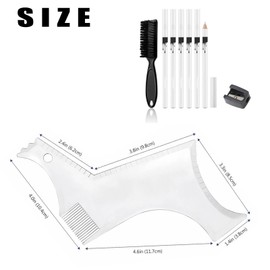 White Barber Pencil Set - Edge Hairline Razor Trace Pencils Beard Guide Beard Hairline and Beard Shaping Pencils,with Sharpener Ruler Brush for Men