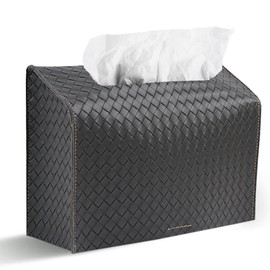 Jasenna Leather Cover for Disposable Paper Hand Towel Box, Compatible with Kleenex Paper Hand Towel(1-Woven Grey)