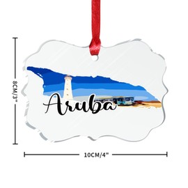 3" Clear Acrylic Christmas Ornaments 2023 Aruba Decorative Christmas Ornaments Bauble Home Decor Contemporary European Famous Architecture Keepsake Transparent Acrylic Disc Stocking Name Tag Holiday