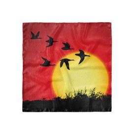 Ambesonne Geese Head Scarf, Skein of Geese Migrate Sunset, Hair Wrap, 21" X 21"