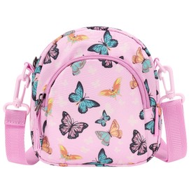 Choco Mocha Girls Purses for Kids Crossbody Bag Little Girls Butterfly Purse Cute Bag Toddler Children Gifts Age 3 4 5 6 7 8 9 10, Pink