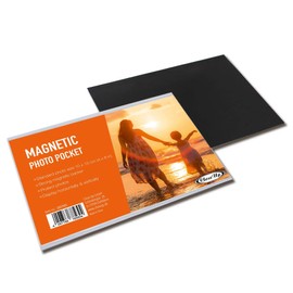 Close Up Magnetic Photo Bag, Premium Fridge Photo Frame, Picture Frame for Photos & Postcards, Magnetic Photo Case, Transparent, 10 x 15 cm, Set of 10