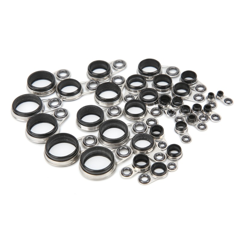 37Pcs Fishing Rod Guides Top Tip Ring Telescopic Surf Casting