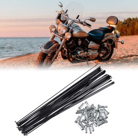 X AUTOHAUX 36 Pcs Bicycle Steel Spokes 14G Bike Spoke 270mm Length with Nipples for Most Bicycle