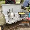 COASTRAIL Portable Propane Camping Stove w 2 Burners, 20000 BTU