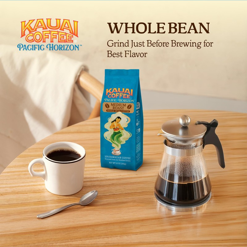 Kauai Coffee Whole Bean Coffee – Smooth, Non-Bitter Pure Arabica
