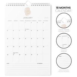 Calendar 2025 - Vertical 11x17 2025 Wall Calendar Runs Until June 2026 - Easy Planning with the Aesthetic Wall Calendar 2025-2026 Monthly - Karto - Zen