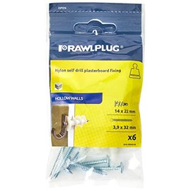 Rawlplug 07 005 Nylon Selfdrill Plasterboard Fixing (Pack of 6)