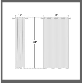 NICETOWN Thick Linen Curtains Privacy with Light Filtering, Grommet Semi Sheer Not See Through Linen Blend Curtain Drapes Vintage & Rustic for Farmhouse/Living Room, Angora, W55 x L84, 2 Panels