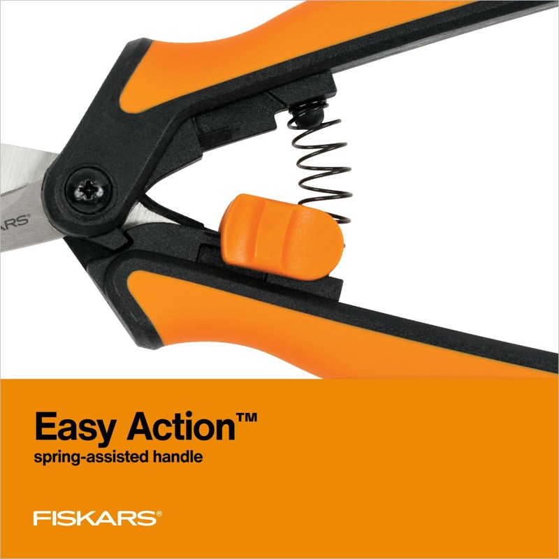 Fiskars Micro-Tip Pruning Snips - 6" Garden Shears with Sheath