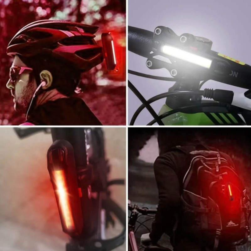 Bicycles Front Rear Light Set Rechargeable Headlight Back Taillight for