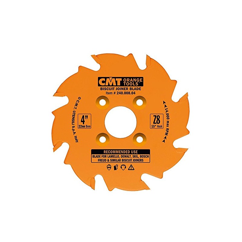 CMT 240.008.04 Biscuit Joiner Blade, 4-Inch Diameter x 8 Teeth,