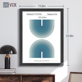 VCK 18x24 Black Poster Frame 3 Pack, Picture Frame with Exclusive Wood Grain, Studio & Concert & Gallery Frame, Wall Hanging