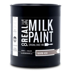 Real Milk Paint, Wood Paint for Furniture, Matte Paint for Cabinets, Walls, Brick, and Stone, Water Based Organic, No VOC, Warm Ash, 1 Gallon