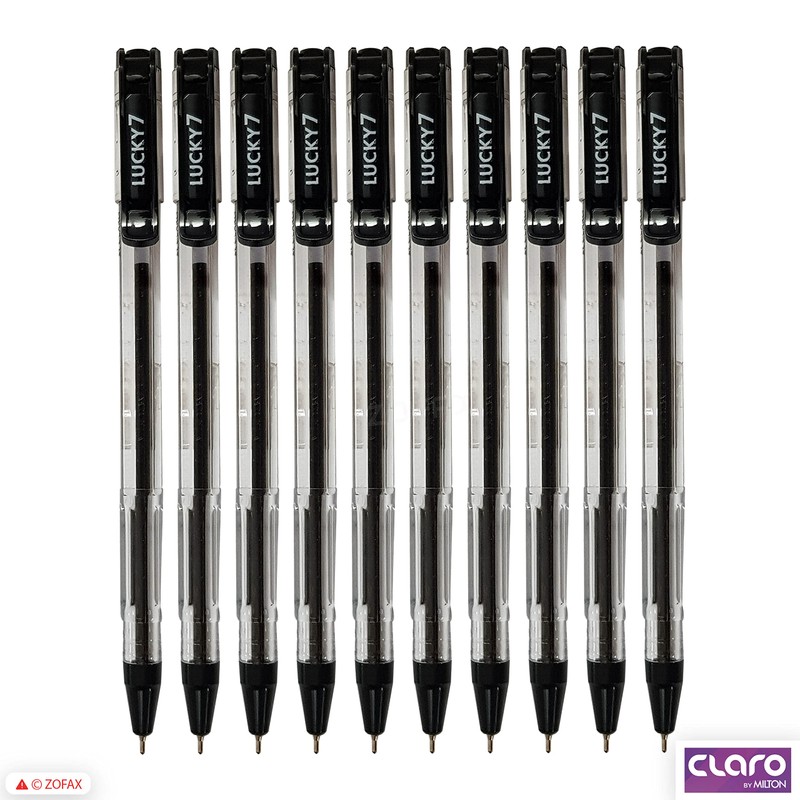 CLARO Lucky Ballpoint Pens, BLACK, 0.7mm Fine Point, Pack of