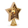 DEMDACO Lit Star Nativity Tree Topper - Glowing Gold Accented